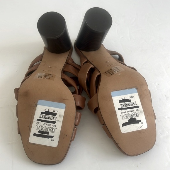 JOIE $170 Luz Crisscross Mule Cognac Leather Stacked Heel Sandals Shoes Size 6.5 - Picture 5 of 5
